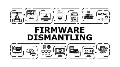 Firmware dismantling banner icon vector illustration Ilustración de archivo