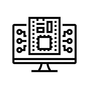 Firmware software line icon vector illustration Illustrazione stock