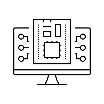 Firmware software line icon vector illustration Illustrazione stock