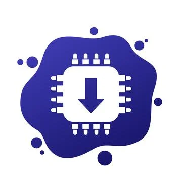 Firmware update icon with a chipset Stock Illustration