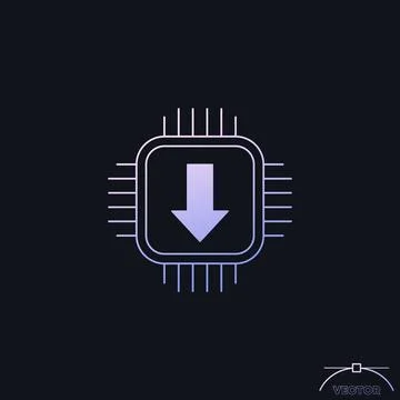 Firmware update icon, computer hardware vector Stock Illustration