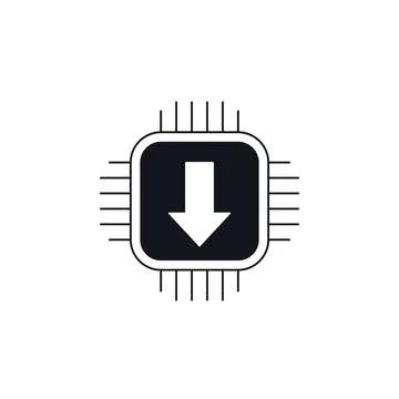 Firmware update icon, download hardware drivers Ilustración de archivo