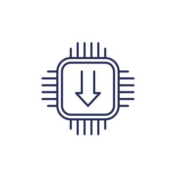 Firmware update line icon, vector Stock Illustration