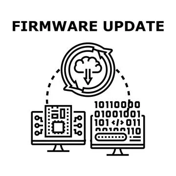 Firmware update process downloading software to electronic devices Stock-Illustration