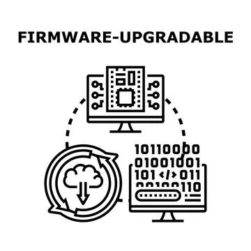 Firmware upgradable concept for software update and installation Stock Illustration