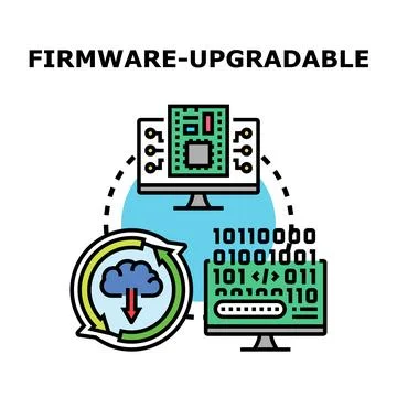 Firmware upgradable concept for software update and installation Stockillustratie