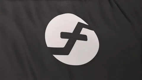 Firo Coin icon logo on full-frame gray flag loop banner background 스톡 동영상 236616451