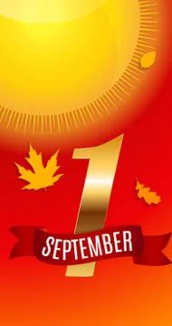 First 1 September Template Illustration Stock Illustration