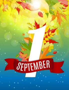 First 1 September Template Illustration Stock Illustration