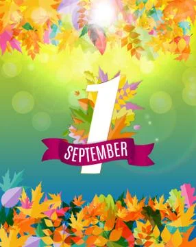 First 1 September Template Illustration Stock Illustration