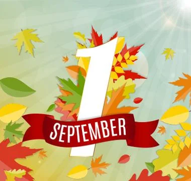 First 1 September Template Illustration Stock Illustration