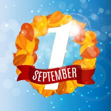 First 1 September Template Illustration Stock Illustration