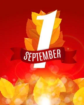 First 1 September Template Vector Illustration Stock Illustration