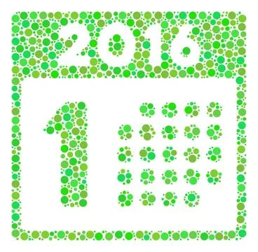 First 2016 Day Collage Icon of Circles Ilustración de archivo