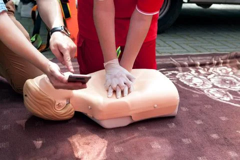 First aid and CPR course 写真素材