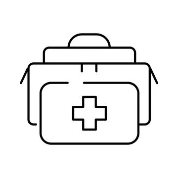 First aid bag icon symbolizing emergency medical care Stock Illustration