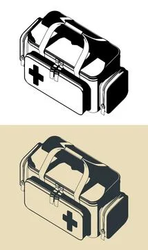First aid bag illustrations Stock Illustration
