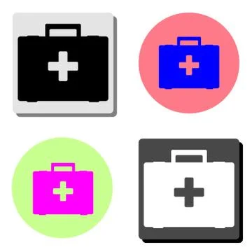 First aid box. flat vector icon Illustrazione stock
