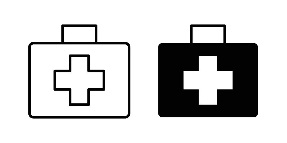 First aid box icon concept logo design collection Stock Illustration