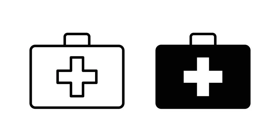 First aid box icon modern style vectors set Stock Illustration