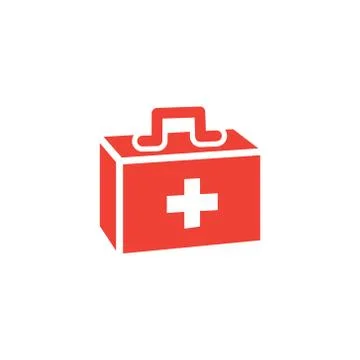 First Aid Box Red Icon On White Background. Red Flat Style Vector Illustration Stock Illustration