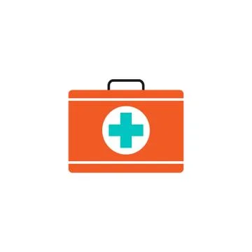 First aid box solid icon, medical case and bag Stock Illustration