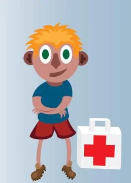 First aid boy Stock Illustration