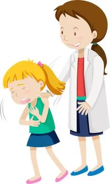 First aid choking on white background Stock Illustration