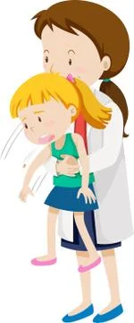First aid choking on white background Stock Illustration