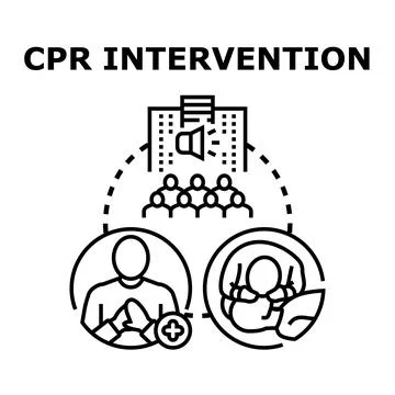First aid cpr intervention training and public awareness Stock Illustration