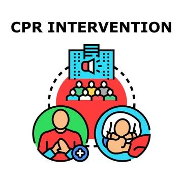 First aid cpr intervention training and public awareness Stock Illustration