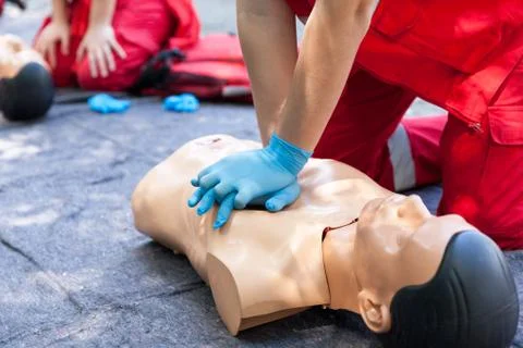 First aid. CPR. Foto stock