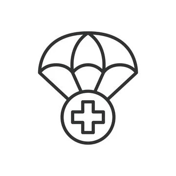First aid delivery, icon in line design. first aid, emergency help, medical Illustrazione stock