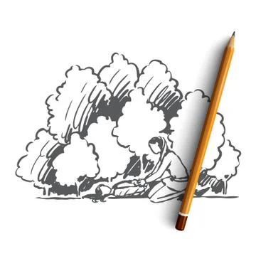 First, aid, emergency, accident, help concept. Hand drawn isolated vector. 스톡 일러스트