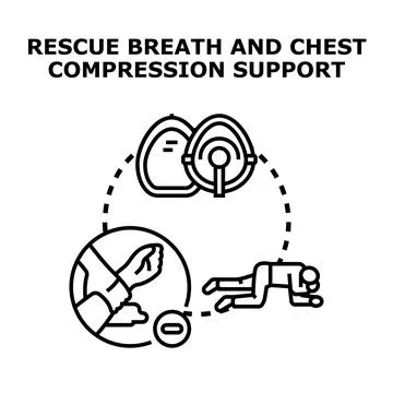 First aid emergency support using cpr techniques Stock Illustration