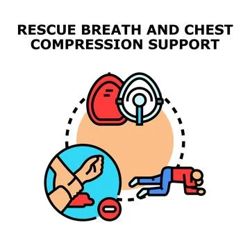First aid emergency support using cpr techniques Stock Illustration