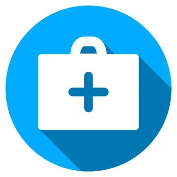 First Aid Flat Round Icon with Long Shadow Stock Illustration