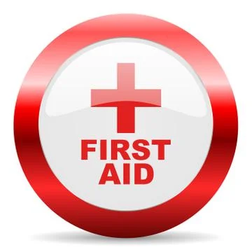 First aid glossy web icon Illustrazione stock