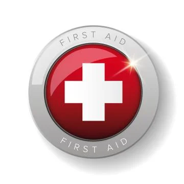 First aid icon vector button Stock Illustration