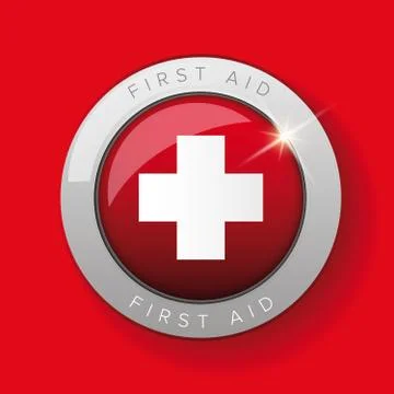 First aid icon vector button Stock Illustration