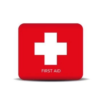 First aid icon vector button Illustrazione stock