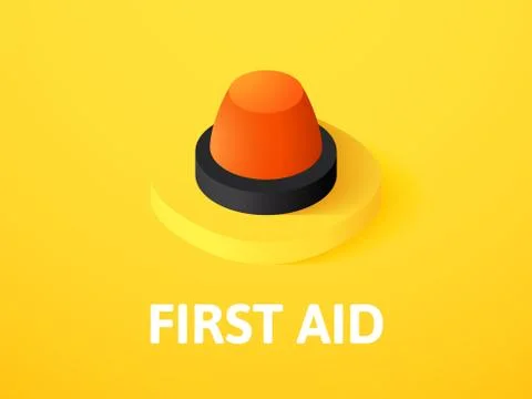 First aid isometric icon, isolated on color background Stock Illustration