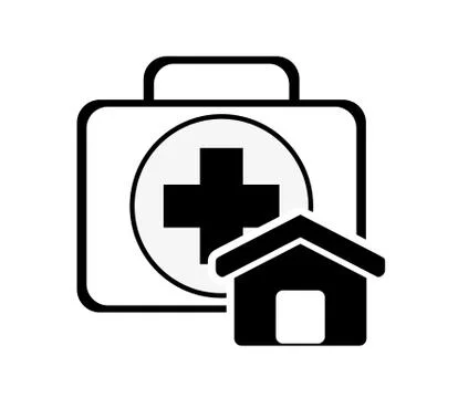 First aid kit and house icon Stock Illustration