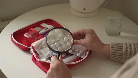 First aid kit and pills Stock Footage 244708605