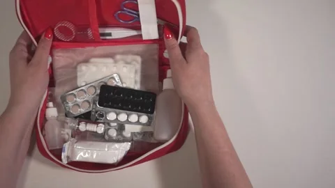 First aid kit and pills Stock Footage 252926238