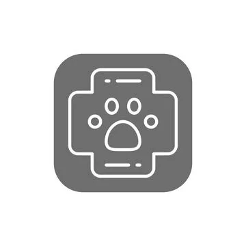 First aid kit for animals grey icon. 스톡 일러스트