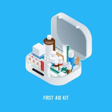 First Aid Kit Background 库存插图