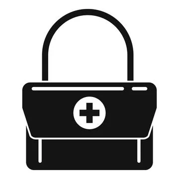 First aid kit bag icon, simple style Stock Illustration