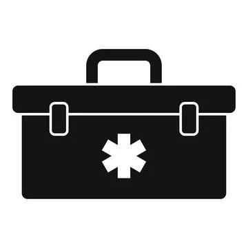 First aid kit box icon, simple style Stock Illustration