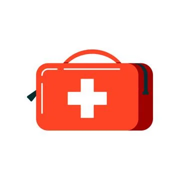 First aid kit box icon isolated on white background. Stock Illustration